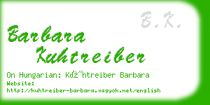 barbara kuhtreiber business card